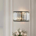 Modern black & gold crystal wall sconce bedroom 16 inch fixture