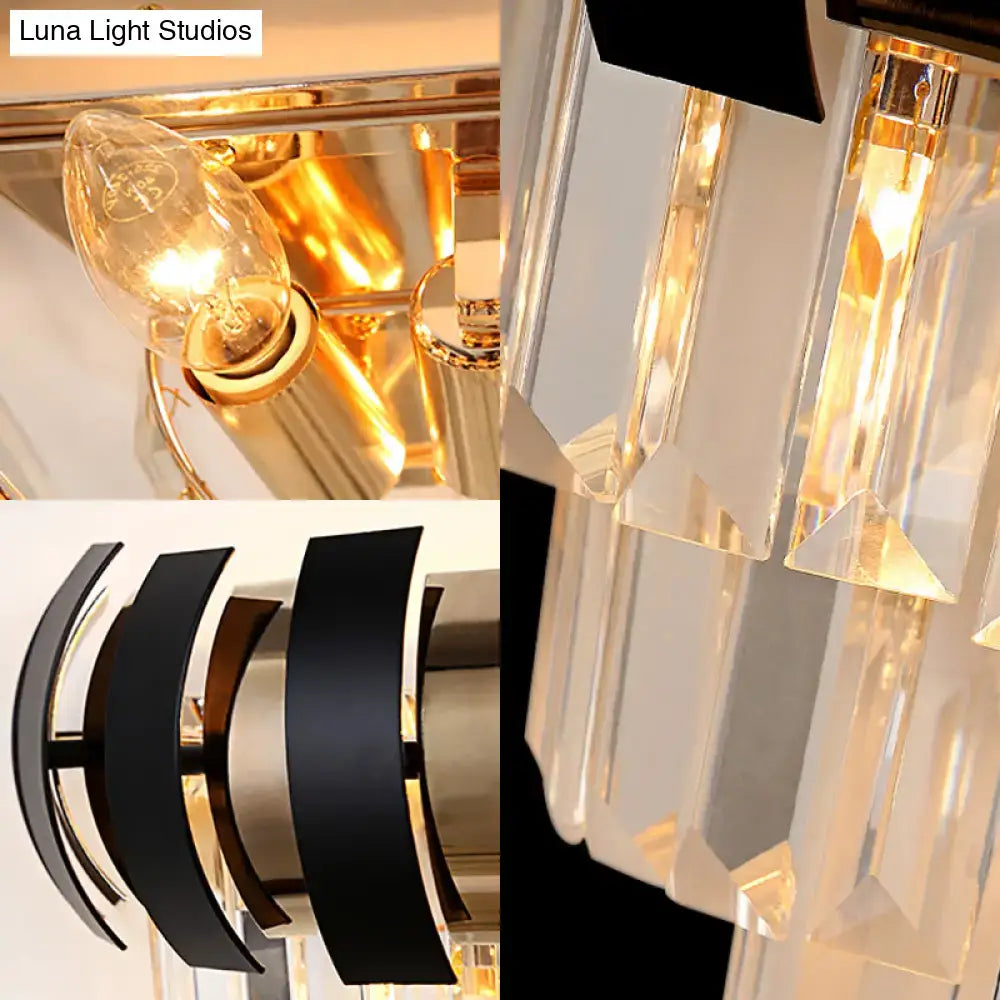 Modern black & gold crystal wall sconce corridor wall light