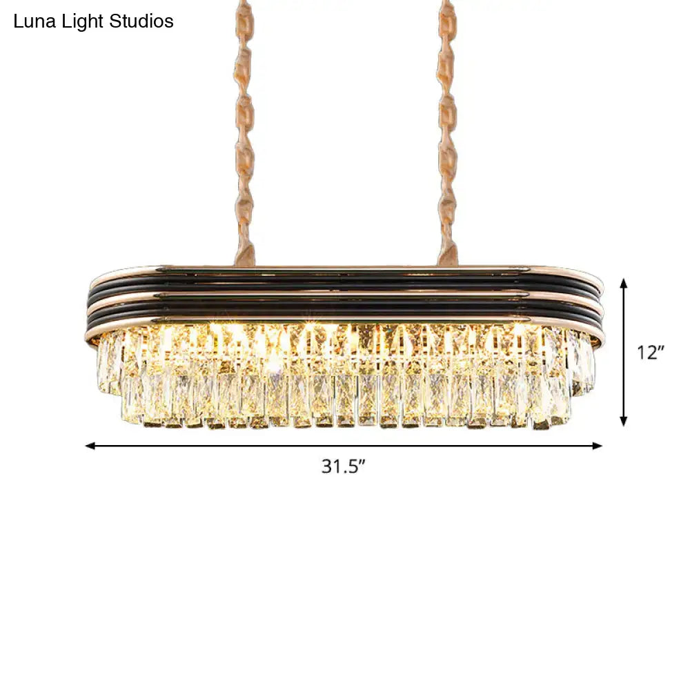 Modern black & gold elliptical pendant lamp kitchen island light