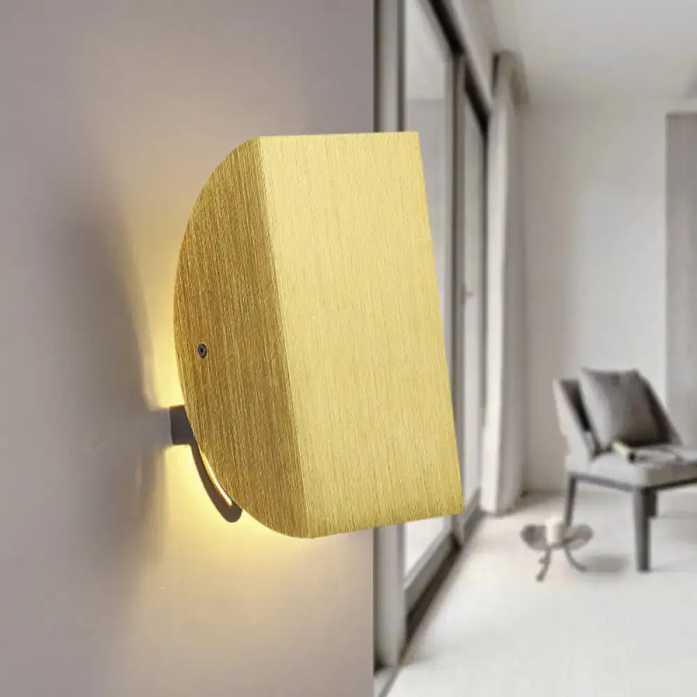DecorBites™ Modern Aluminum Wall Sconce with Foldable Semicircle Shade - 1 Light, Black/Gold Finish