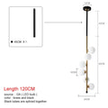 Modern black & gold glass ball pendant lights dining room 5 bulb