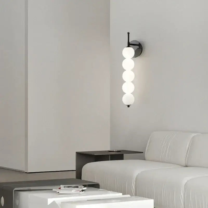 Modern black & gold glass bedside led wall lamp bedroom sconce