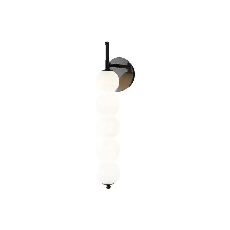 Modern black & gold glass bedside led wall lamp bedroom sconce