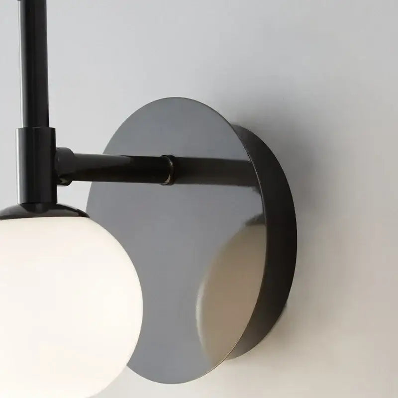Modern black & gold glass bedside led wall lamp bedroom sconce