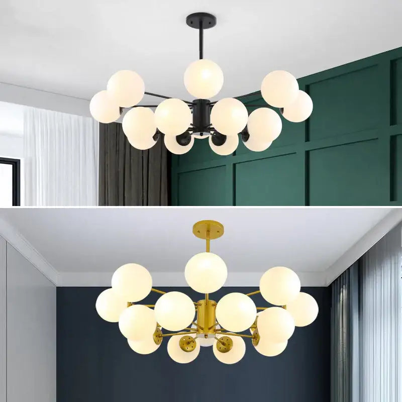 DecorBites™ Black/Gold Glass Pendant Light for Living Room Bedroom Restaurant