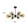 DecorBites™ Black/Gold Glass Pendant Light for Living Room Bedroom Restaurant
