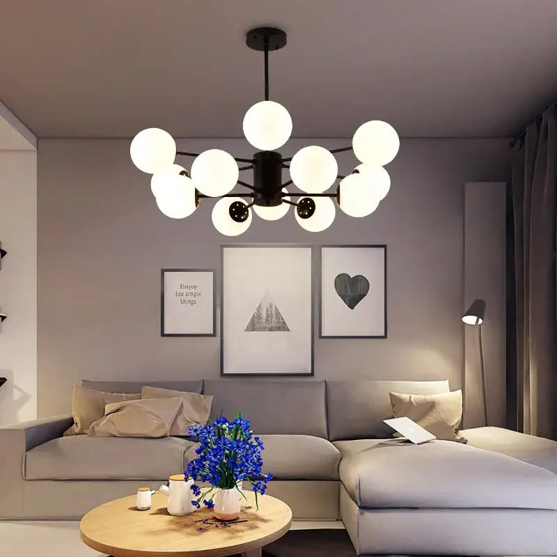 DecorBites™ Black/Gold Glass Pendant Light for Living Room Bedroom Restaurant
