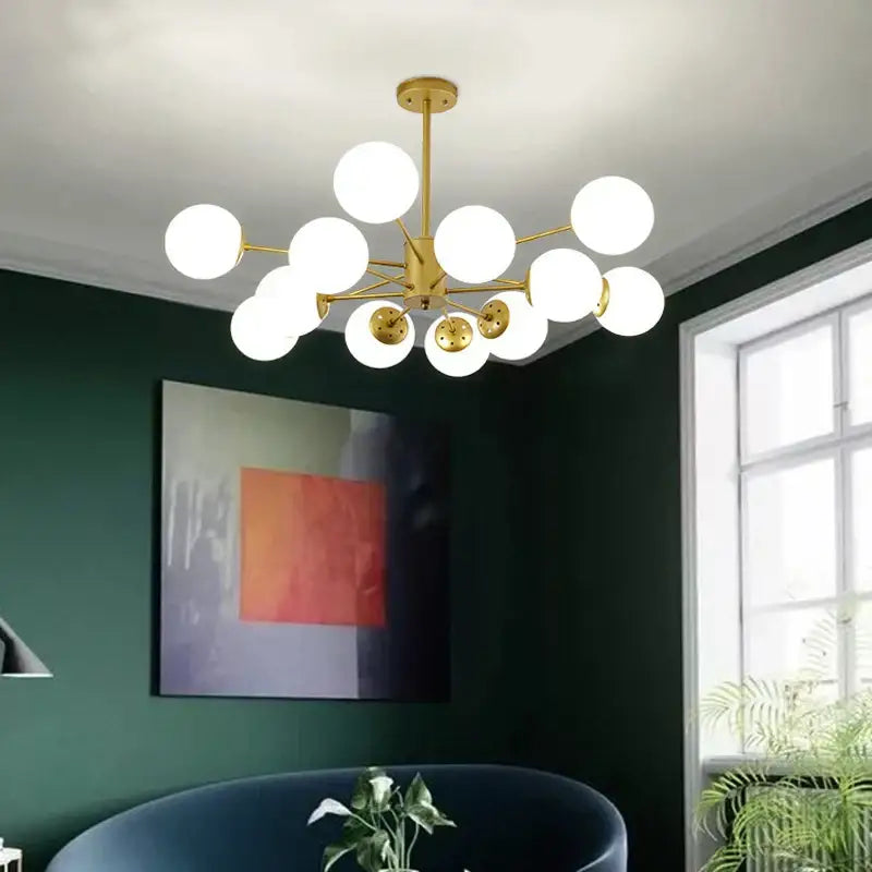 DecorBites™ Black/Gold Glass Pendant Light for Living Room Bedroom Restaurant