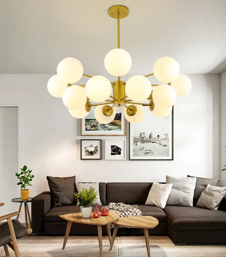 DecorBites™ Black/Gold Glass Pendant Light for Living Room Bedroom Restaurant