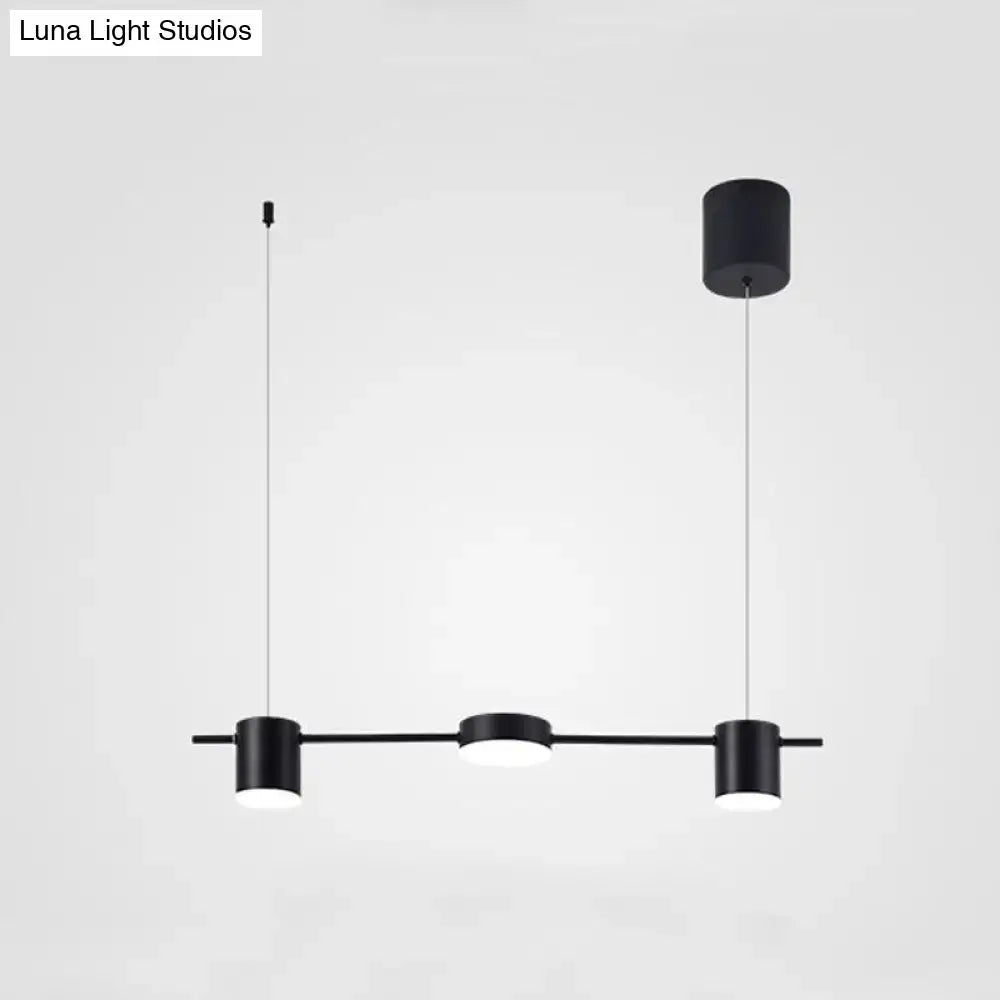 DecorBites™ Modern Drum Aluminum Island Pendant Ceiling Light Fixture in Black/Gold with Warm/White Lighting, 3/5-Head Design