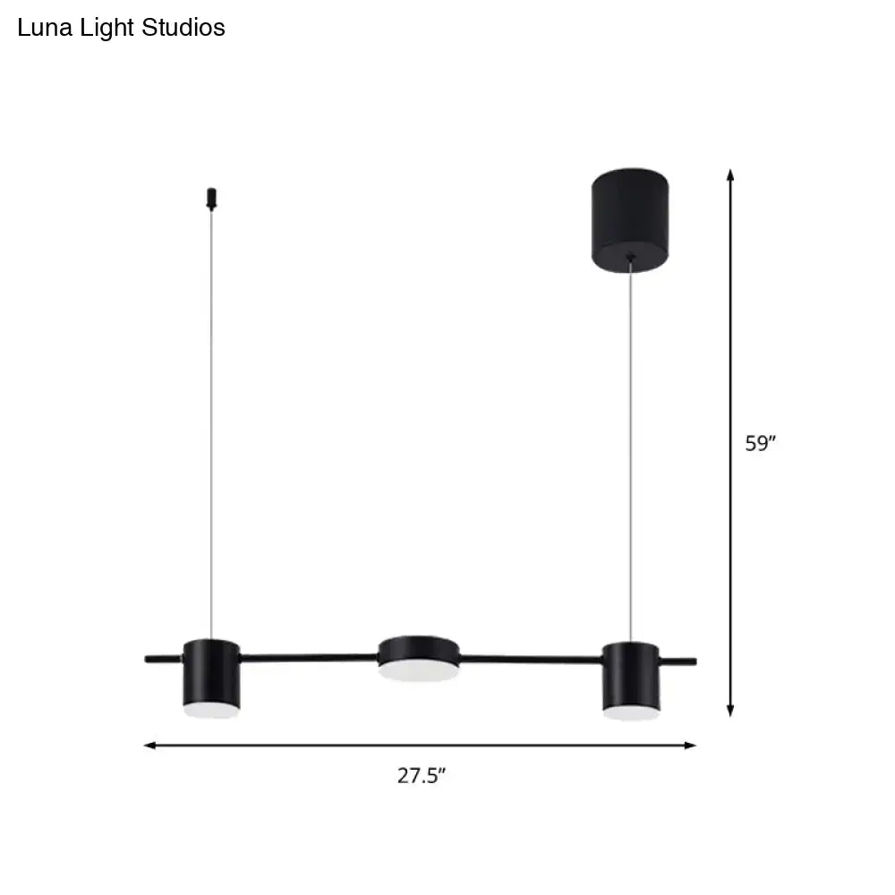DecorBites™ Modern Drum Aluminum Island Pendant Ceiling Light Fixture in Black/Gold with Warm/White Lighting, 3/5-Head Design