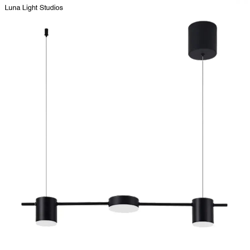 DecorBites™ Modern Drum Aluminum Island Pendant Ceiling Light Fixture in Black/Gold with Warm/White Lighting, 3/5-Head Design