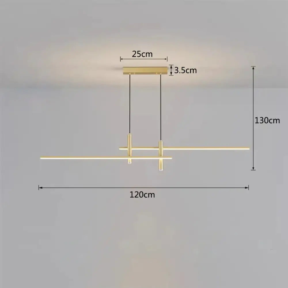 DecorBites™ Black/Gold LED Dining Room Island Chandelier: Modern Minimalist Kitchen Hanging Lamp
