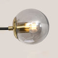 Modern black & gold led chandelier living room glass globe lamp