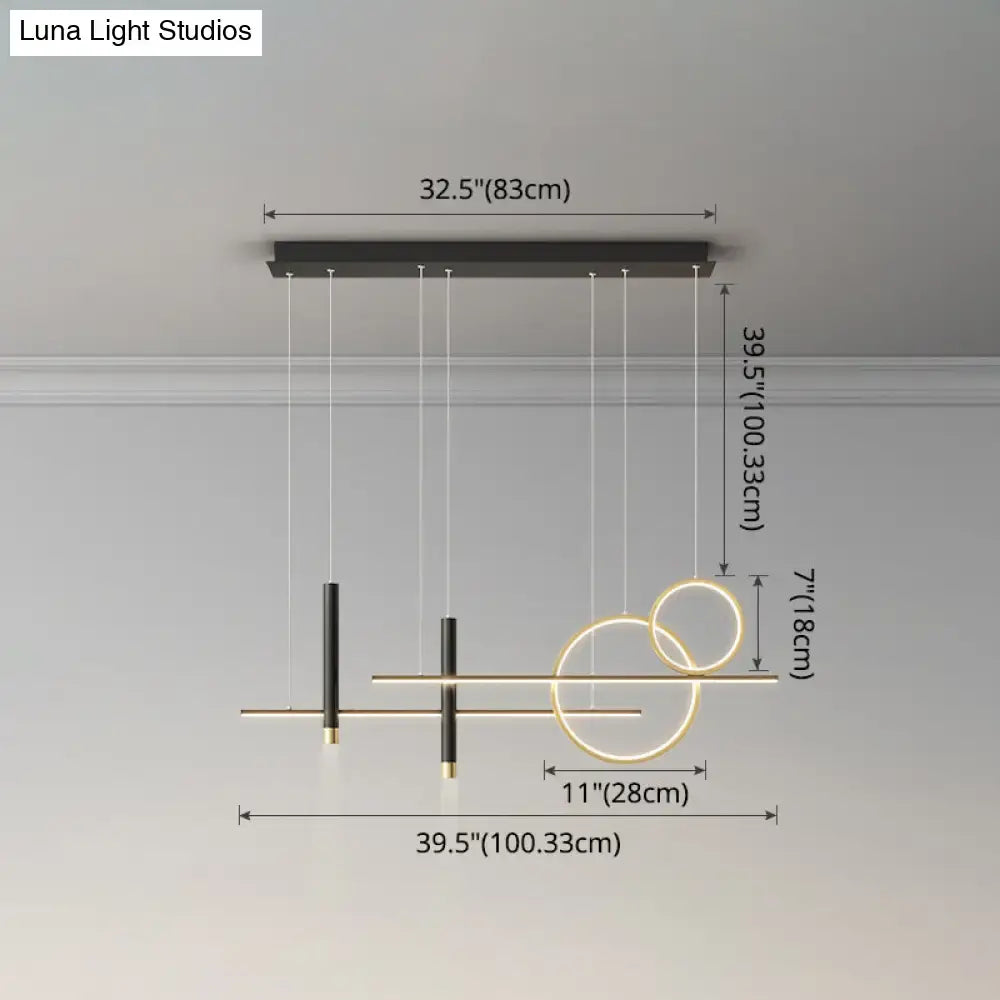 DecorBites™ Minimalist Metal Dinner Suspension Lamp with LED Island Pendant and Spotlight