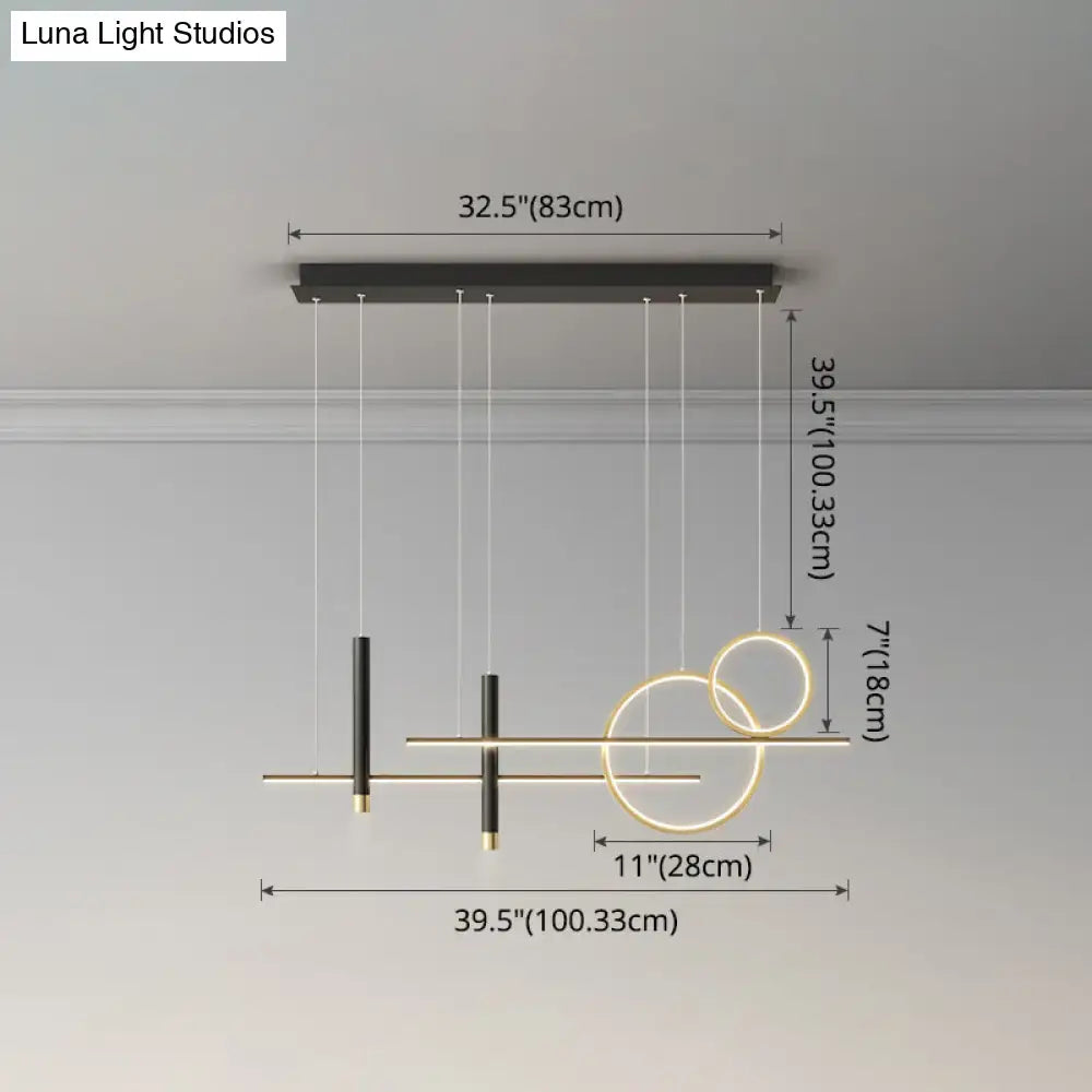 DecorBites™ Minimalist Metal Dinner Suspension Lamp with LED Island Pendant and Spotlight
