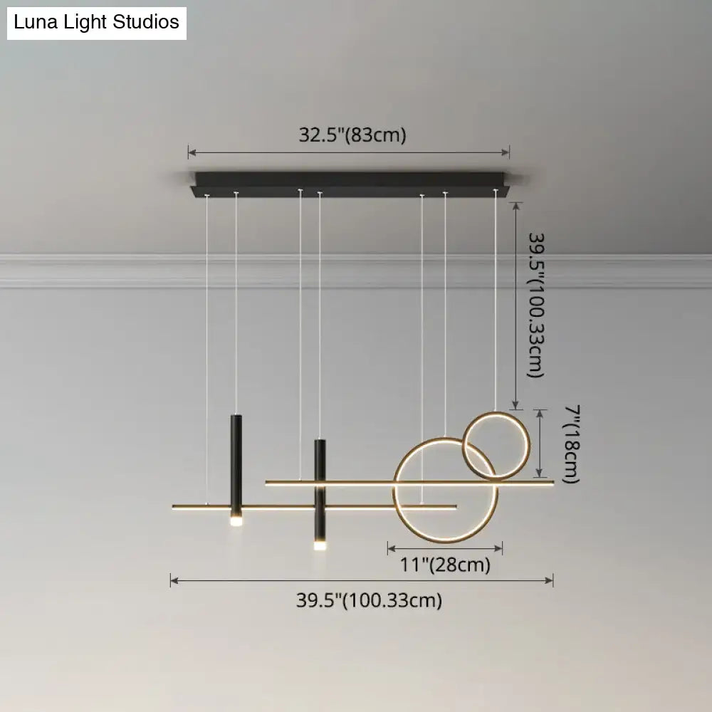 DecorBites™ Minimalist Metal Dinner Suspension Lamp with LED Island Pendant and Spotlight