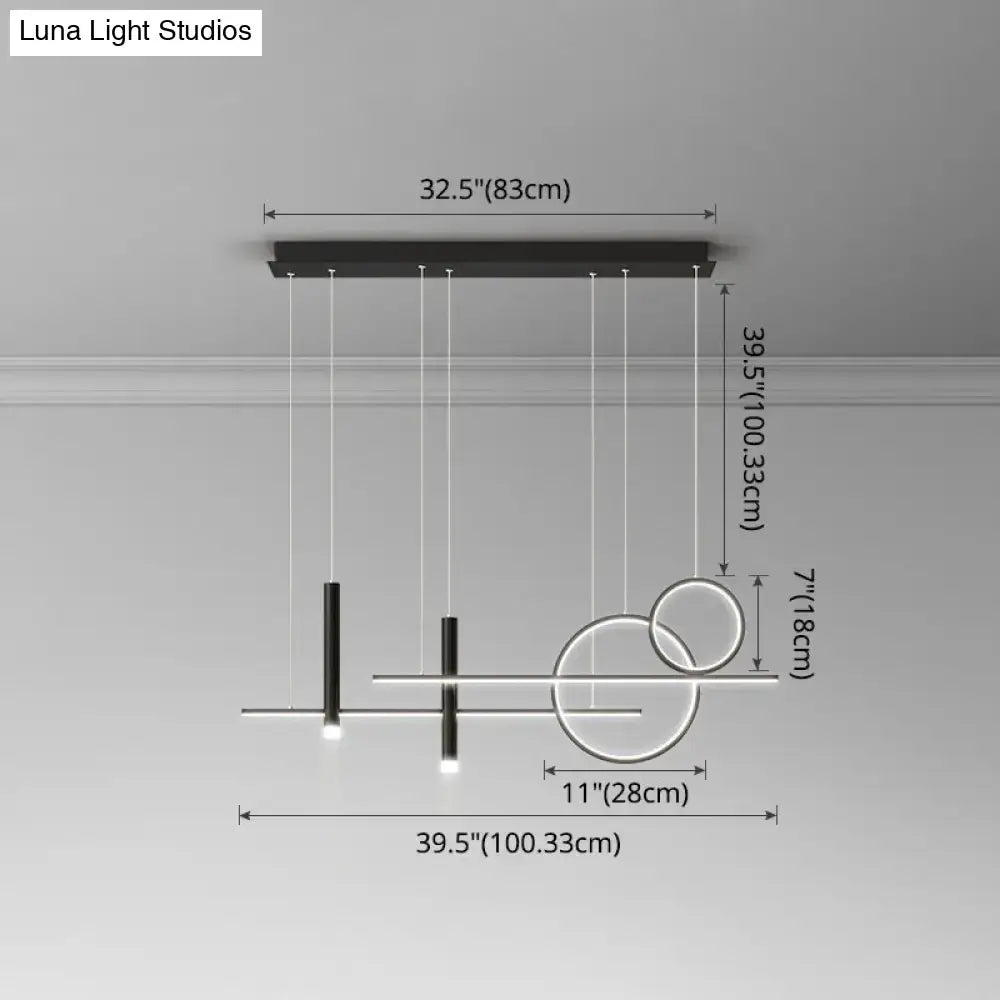 DecorBites™ Minimalist Metal Dinner Suspension Lamp with LED Island Pendant and Spotlight