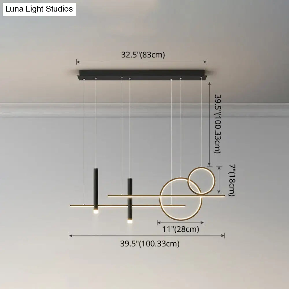 DecorBites™ Minimalist Metal Dinner Suspension Lamp with LED Island Pendant and Spotlight