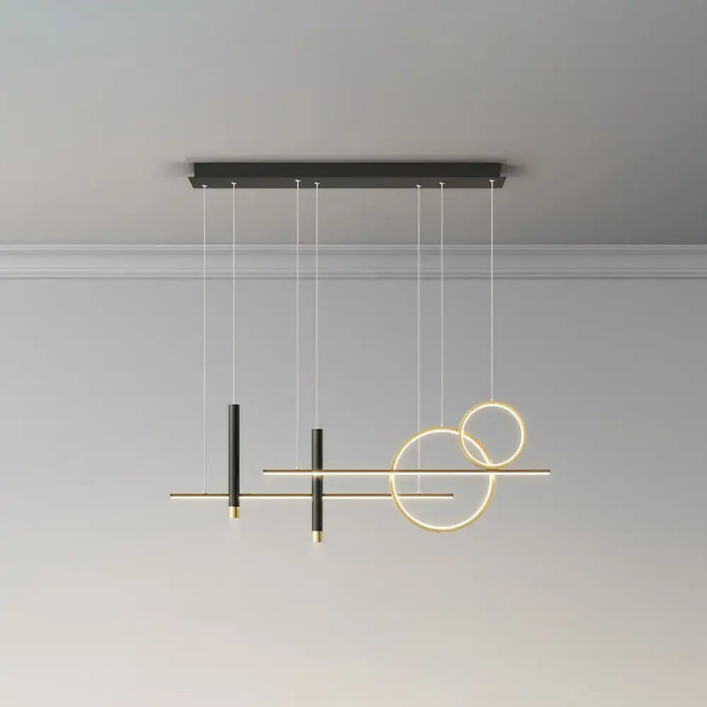 DecorBites™ Minimalist Metal Dinner Suspension Lamp with LED Island Pendant and Spotlight