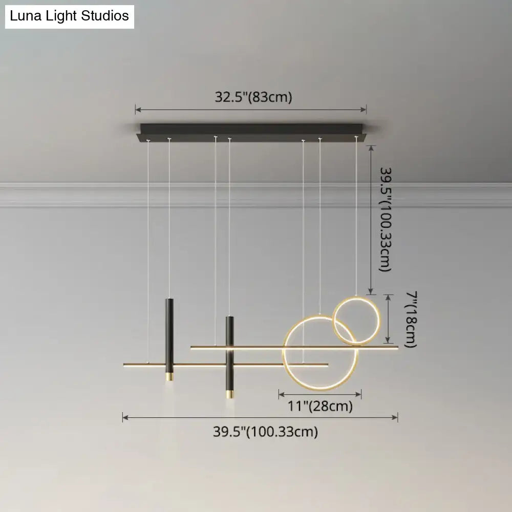 DecorBites™ Minimalist Metal Dinner Suspension Lamp with LED Island Pendant and Spotlight