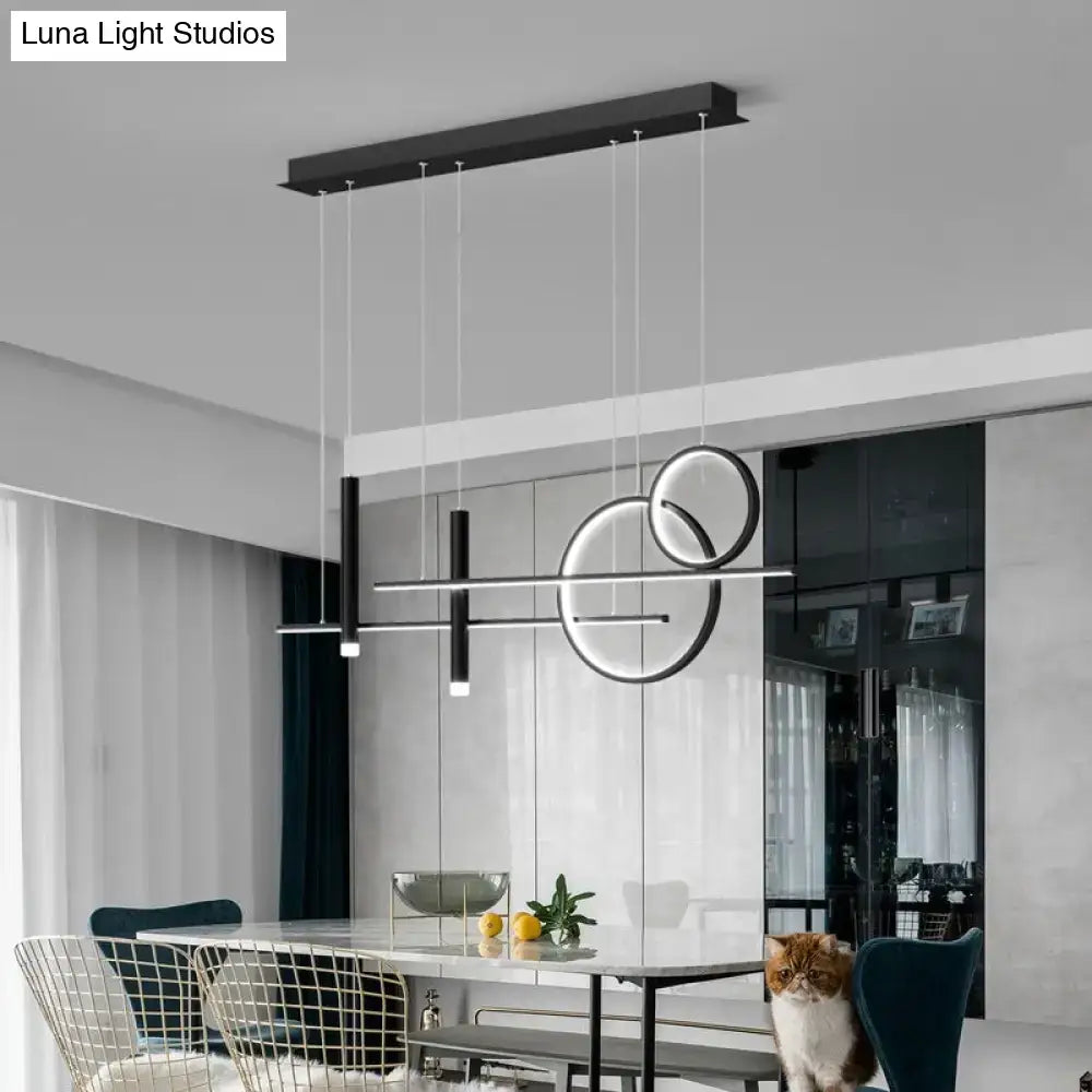 DecorBites™ Minimalist Metal Dinner Suspension Lamp with LED Island Pendant and Spotlight