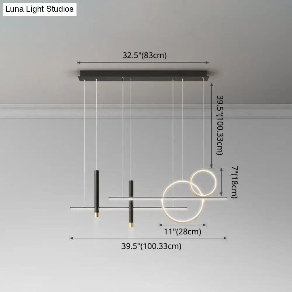 DecorBites™ Minimalist Metal Dinner Suspension Lamp with LED Island Pendant and Spotlight