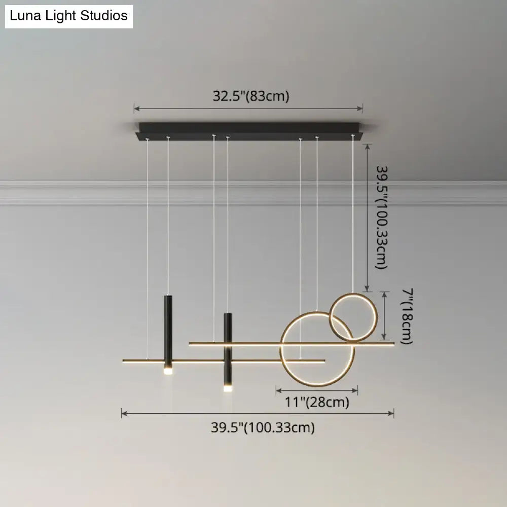 DecorBites™ Minimalist Metal Dinner Suspension Lamp with LED Island Pendant and Spotlight