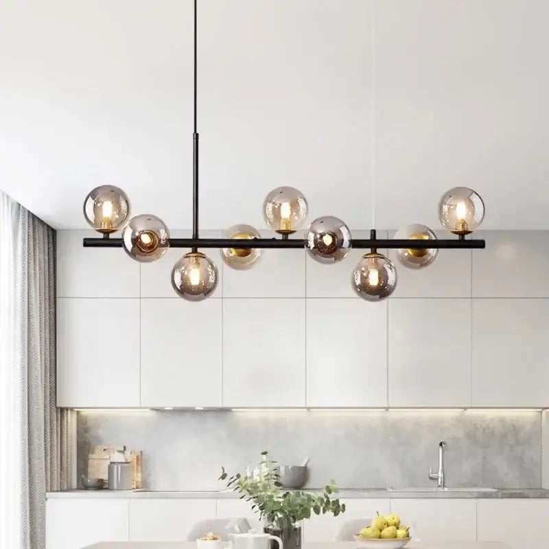 Modern black & gold led pendant chandelier for living room