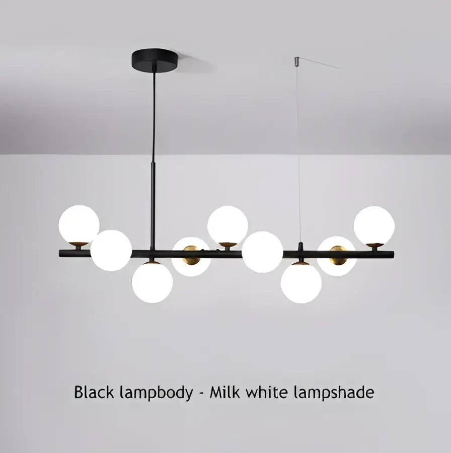 Modern black & gold led pendant chandelier for living room