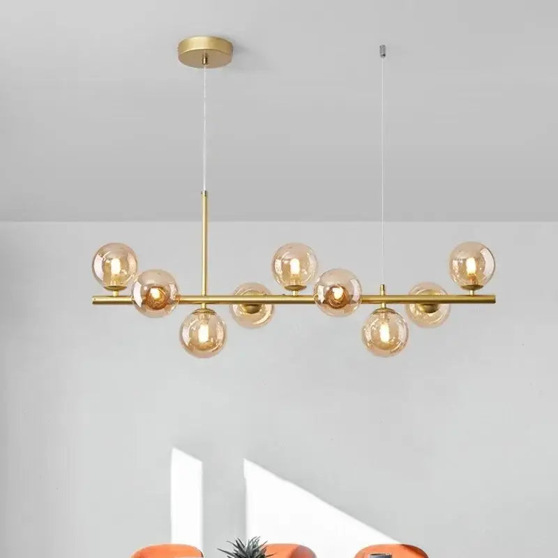 Modern black & gold led pendant chandelier for living room
