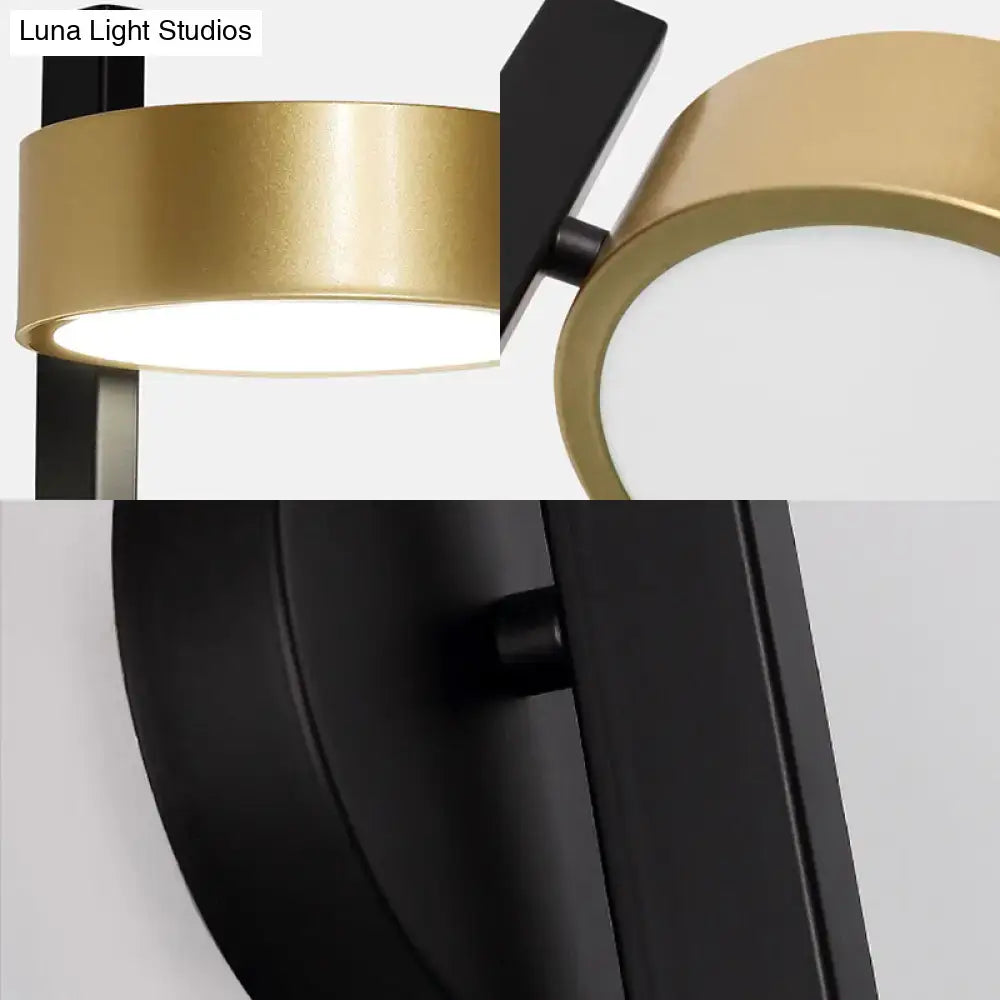 Modern black & gold led wall lamp bedroom reading light
