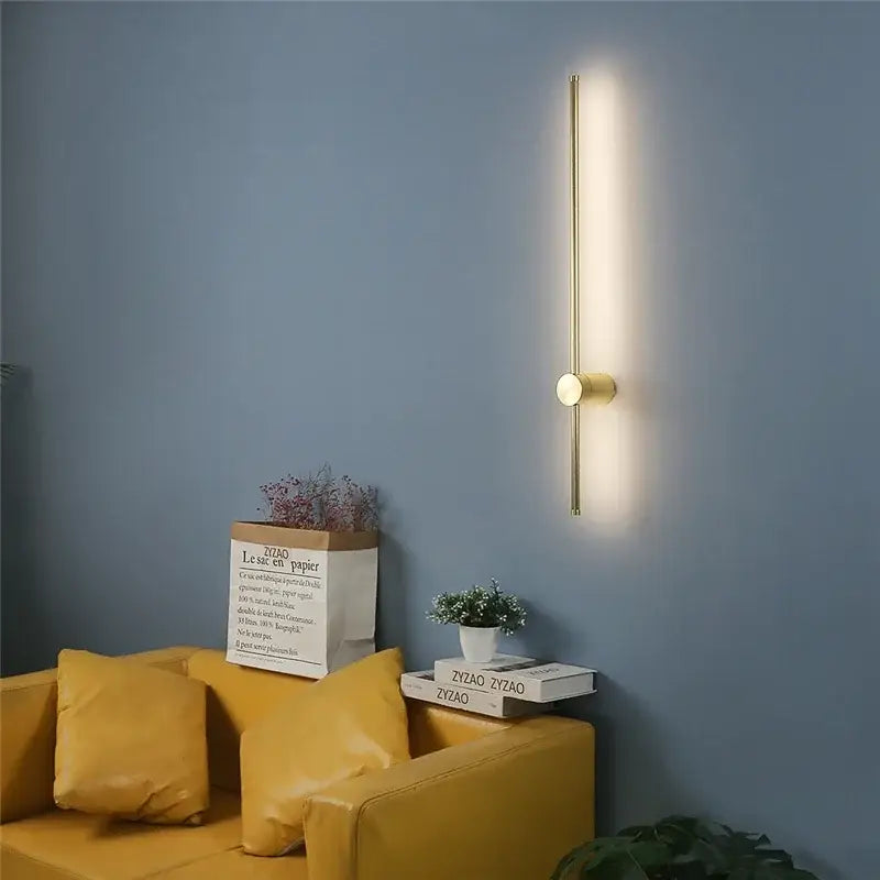 Modern black & gold led wall lamps living room minimalist sconces