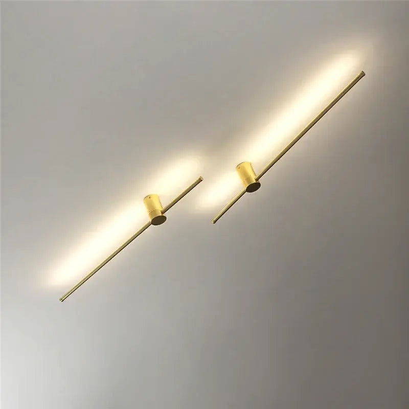 Modern black & gold led wall lamps living room minimalist sconces