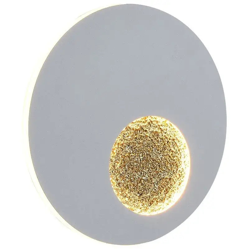 Modern black & gold led wall lights bedroom circular sconce