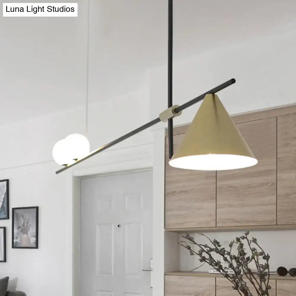 DecorBites™ Contemporary Metal Cone Island Light with 3 Heads and Gold/Black Finish for Dining Room Ceiling