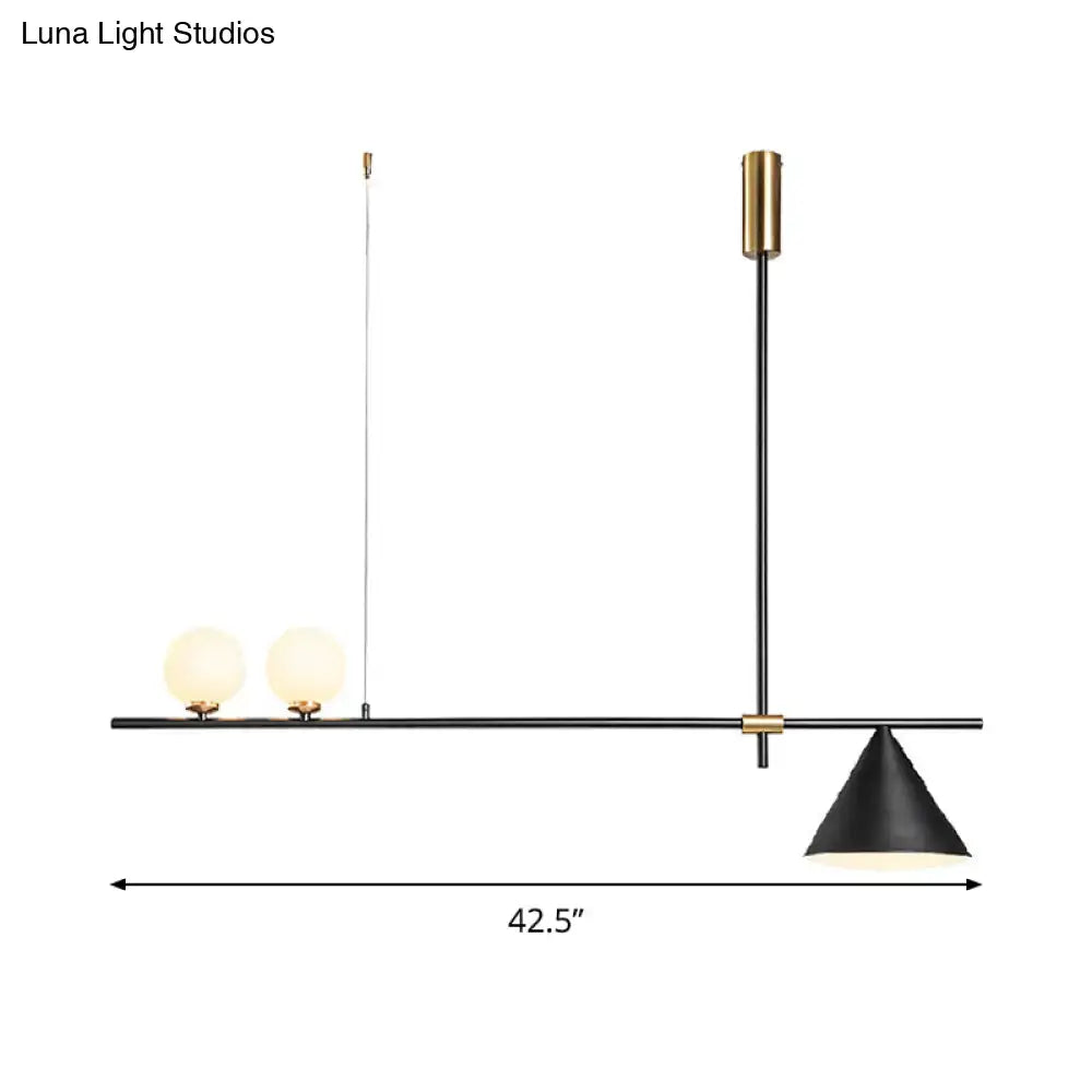 DecorBites™ Contemporary Metal Cone Island Light with 3 Heads and Gold/Black Finish for Dining Room Ceiling