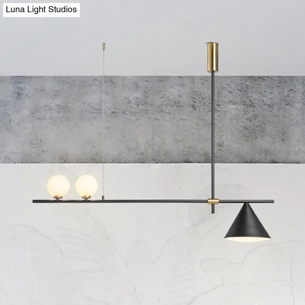 DecorBites™ Contemporary Metal Cone Island Light with 3 Heads and Gold/Black Finish for Dining Room Ceiling