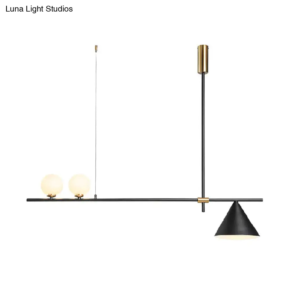 DecorBites™ Contemporary Metal Cone Island Light with 3 Heads and Gold/Black Finish for Dining Room Ceiling