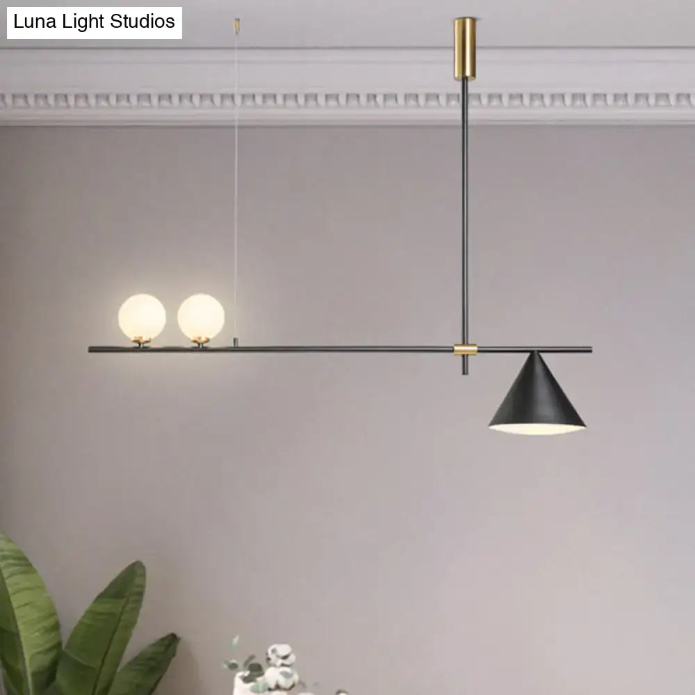 DecorBites™ Contemporary Metal Cone Island Light with 3 Heads and Gold/Black Finish for Dining Room Ceiling