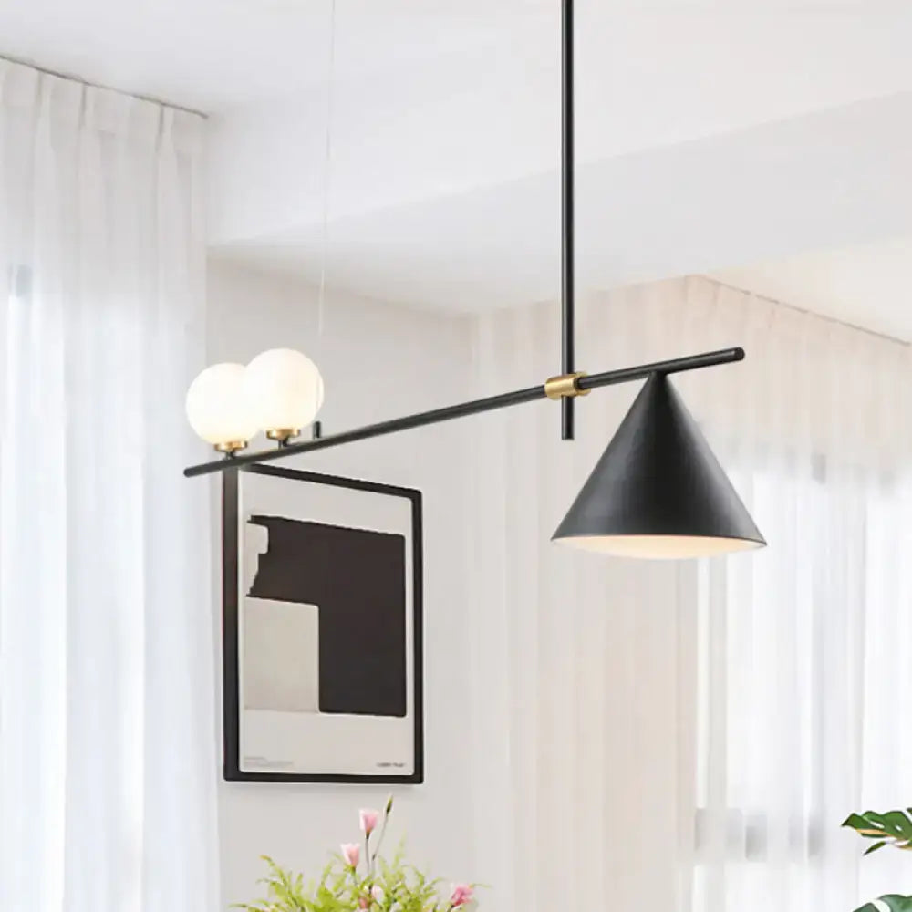 DecorBites™ Contemporary Metal Cone Island Light with 3 Heads and Gold/Black Finish for Dining Room Ceiling