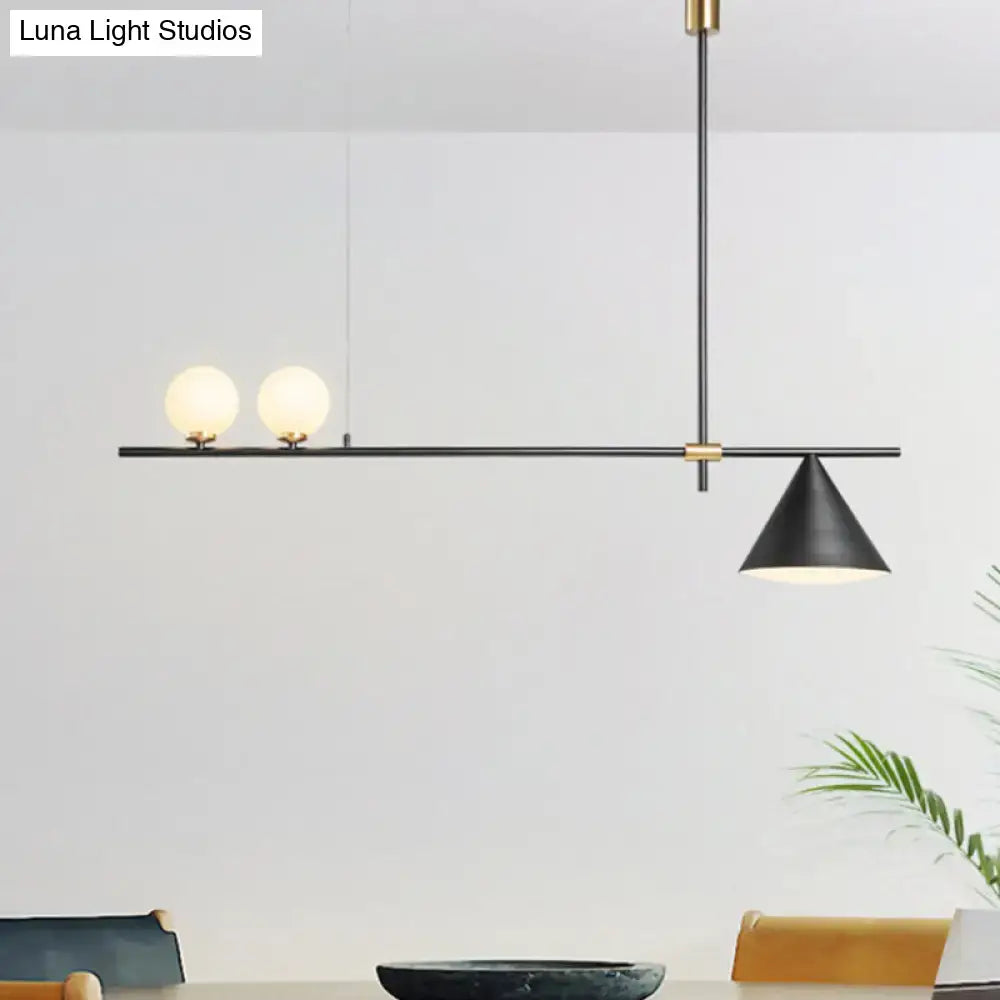 DecorBites™ Contemporary Metal Cone Island Light with 3 Heads and Gold/Black Finish for Dining Room Ceiling