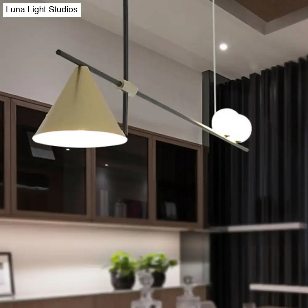 DecorBites™ Contemporary Metal Cone Island Light with 3 Heads and Gold/Black Finish for Dining Room Ceiling