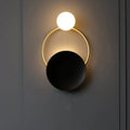 Modern black & gold metal planet wall mount lamp bedroom sconce