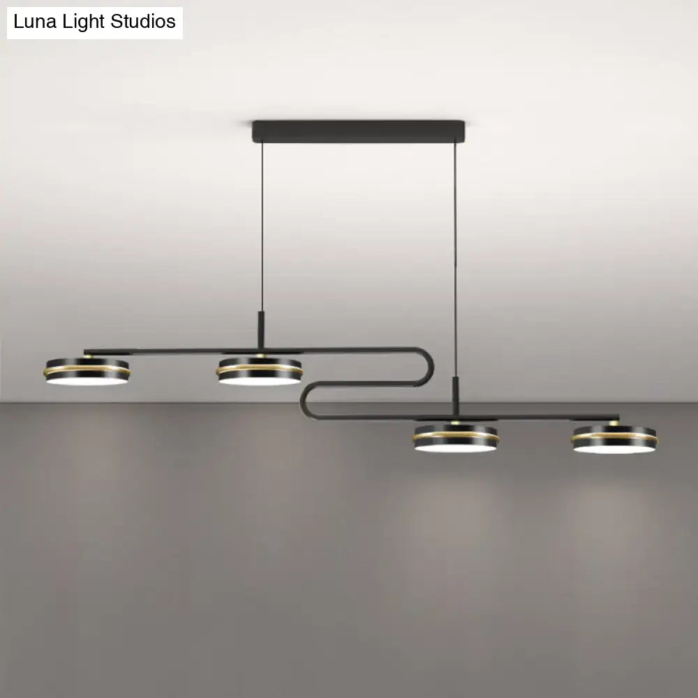 Modern black & gold round pendant light dining room chandelier