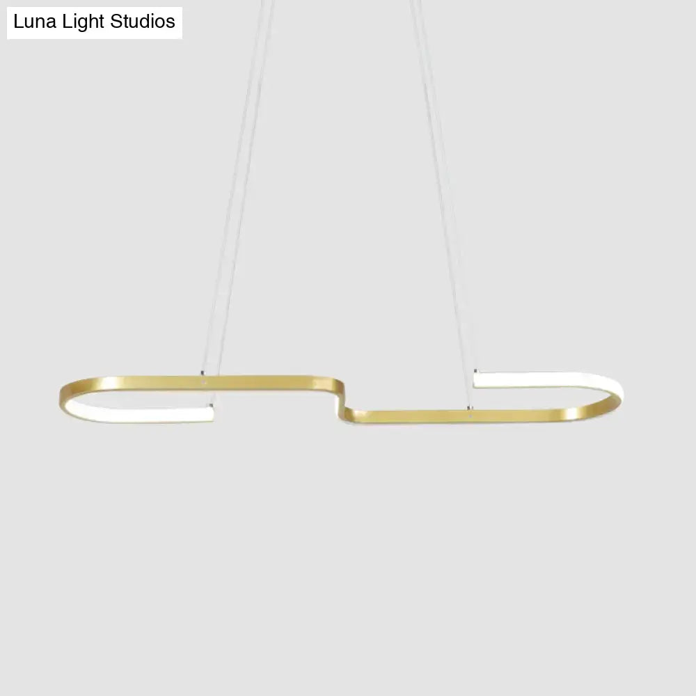 Modern black & gold s-like chandelier lamp dining room pendant light
