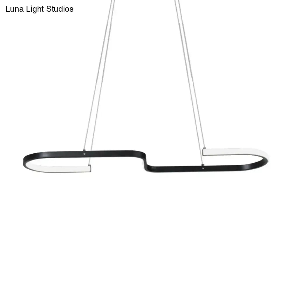 Modern black & gold s-like chandelier lamp dining room pendant light