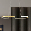 Modern black & gold s-like chandelier lamp dining room pendant light
