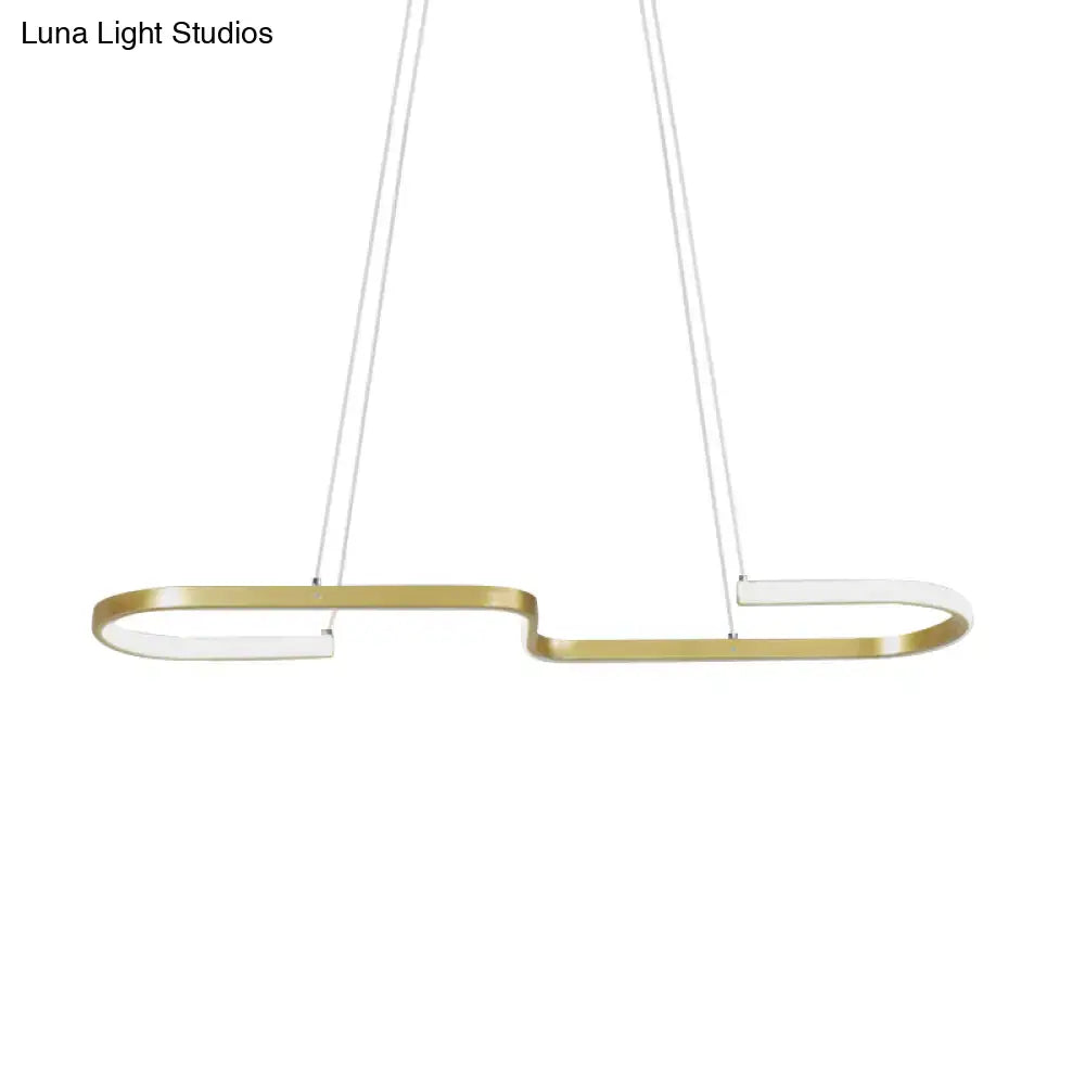 Modern black & gold s-like chandelier lamp dining room pendant light