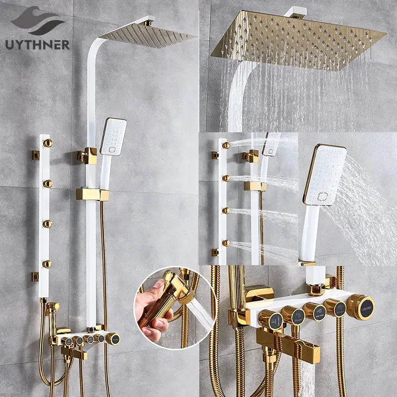 DecorBites™ 5-Function Shower Faucet Set with Rain Shower Head, Hand Shower, and Bathtub Spout